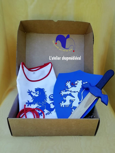boîte cadeau kit bleu lion